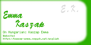 emma kaszap business card